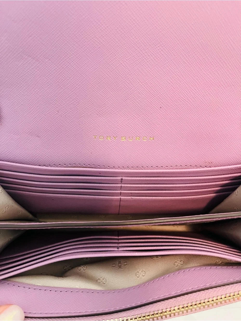 Tory Burch Robinson Chain Crossbody | Lavender Saffiano Leather | Gold Hardware